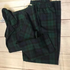 Children’s Place black watch plaid pajama set size L (10-12) and XL (14) EUC